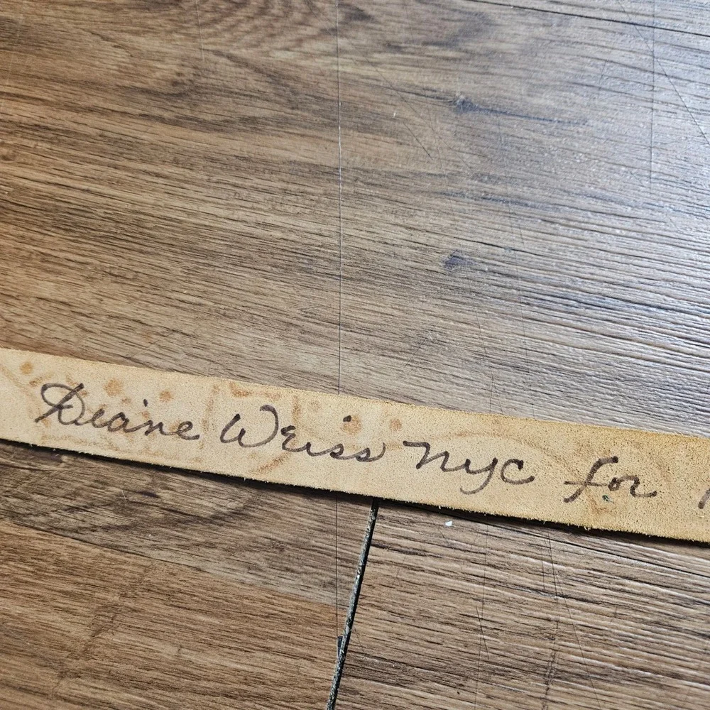 Vintage Diane Weiss NYC Henri Bendel Hand Painted Leather Farm Scene Belt 30
